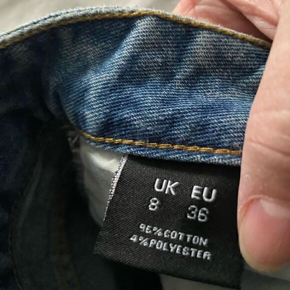 𝅺NWT Nasty Gal Too Blessed To Be Distressed Straight Leg Jeans Size 8 - Picture 10 of 11